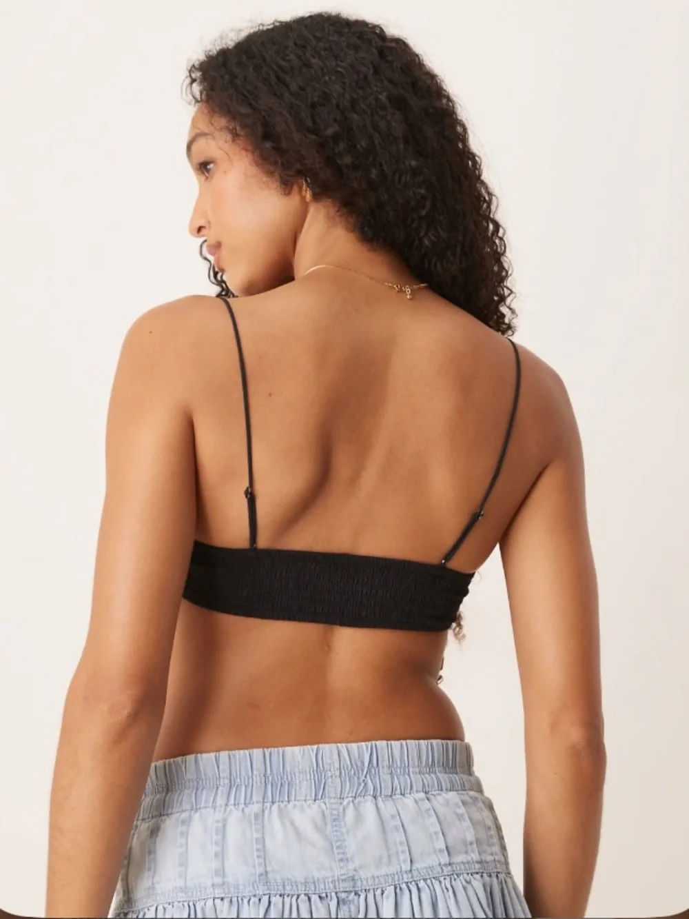 NWT Free People Intimately Asteria Black Lace Floral Cropped Cami Bralette - XL